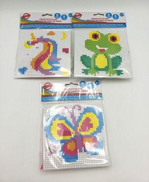 Cross Stitch Set of 3-6 Yarn Colors per Kit Unicorn Frog Butterfly NEW